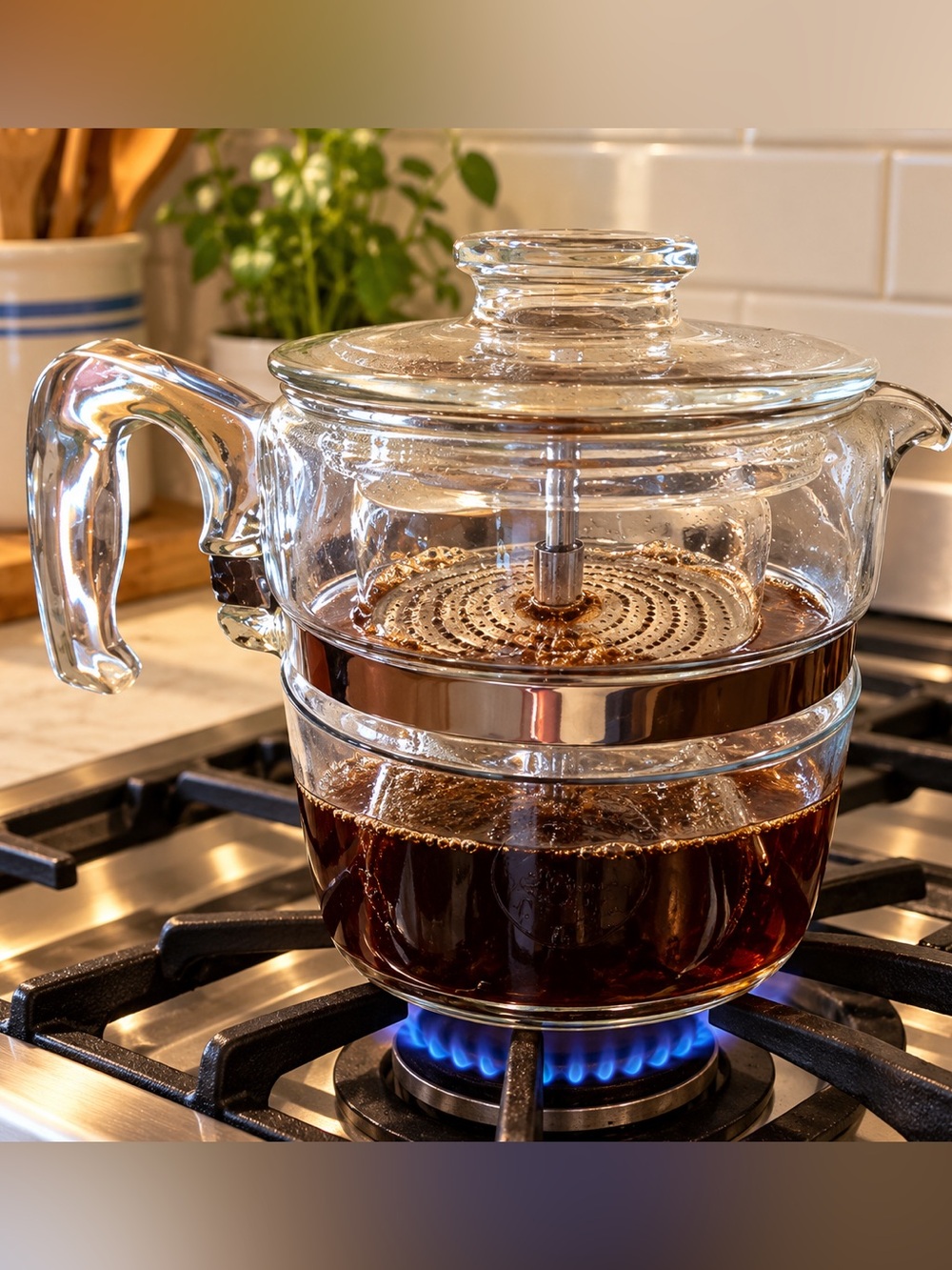 Vintage Pyrex Flameware 6 Cup Glass Stovetop Coffee Percolator Complete